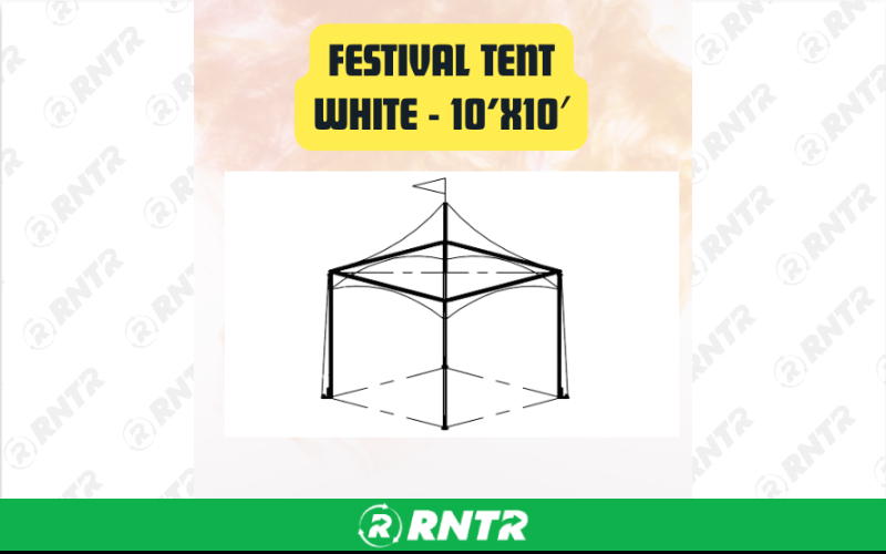 Generic White Festival Tent for Outdoor Events 10' x 10' – For rent in san-marcos, california – aras party rentals | RNTR.com – Image 1