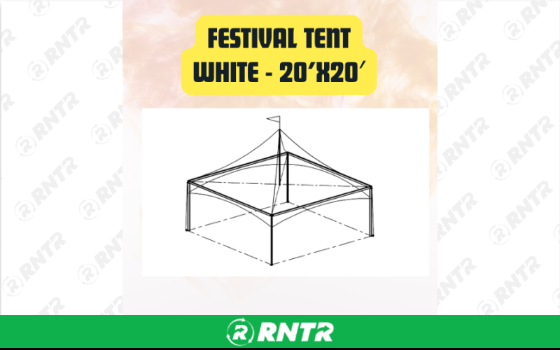 Generic White Festival Tent - Outdoor Event & Party Tent 20' x 20' – For rent in san-marcos, california – aras party rentals | RNTR.com – Image 1