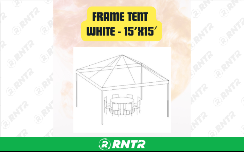 Generic White Frame Tent - Event Canopy Tent 15ftx15ft – For rent in san-marcos, california – aras party rentals | RNTR.com – Image 1
