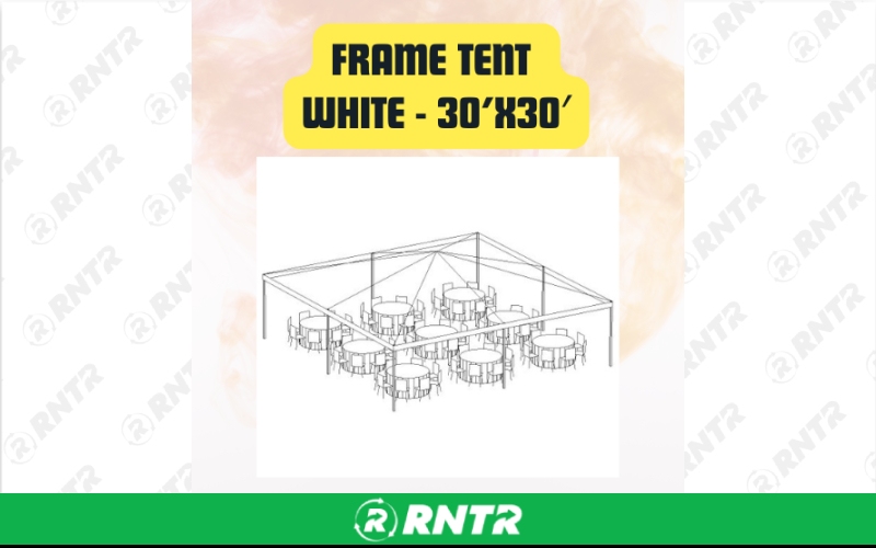 Generic White Frame Tent - Heavy-Duty Event Canopy Tent 30ftX30ft – For rent in san-marcos, california – aras party rentals | RNTR.com – Image 1