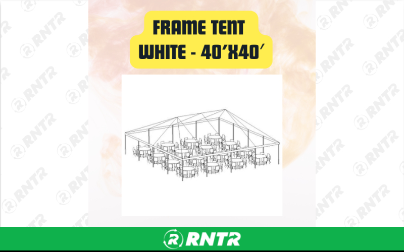 Generic White Frame Tent - Large Event Canopy Tent 40ftx40ft – For rent in san-marcos, california – aras party rentals | RNTR.com – Image 1