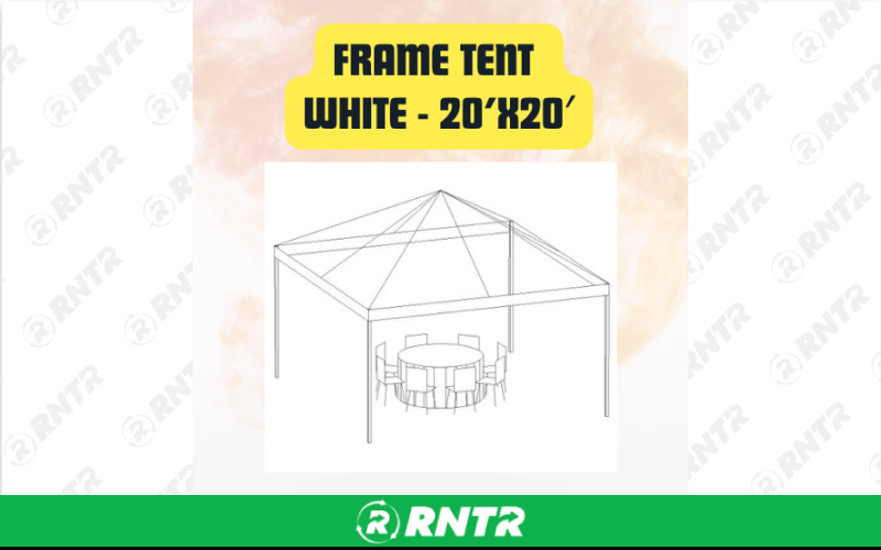 Generic White Frame Tent - Standard Event Canopy Tent 20ftx20ft – For rent in san-marcos, california – aras party rentals | RNTR.com – Image 1