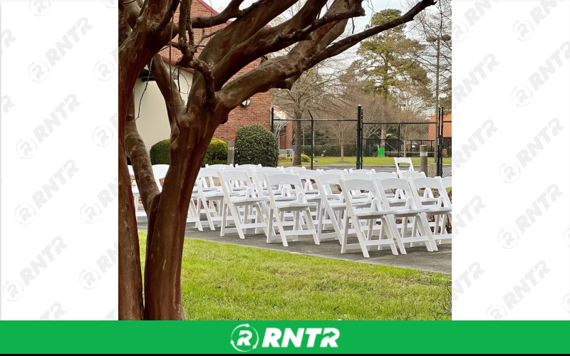 Generic White Resin Padded Chair – For rent in North Augusta, South Carolina – iParty Event Rentals  | RNTR.com – Image 3 of 3