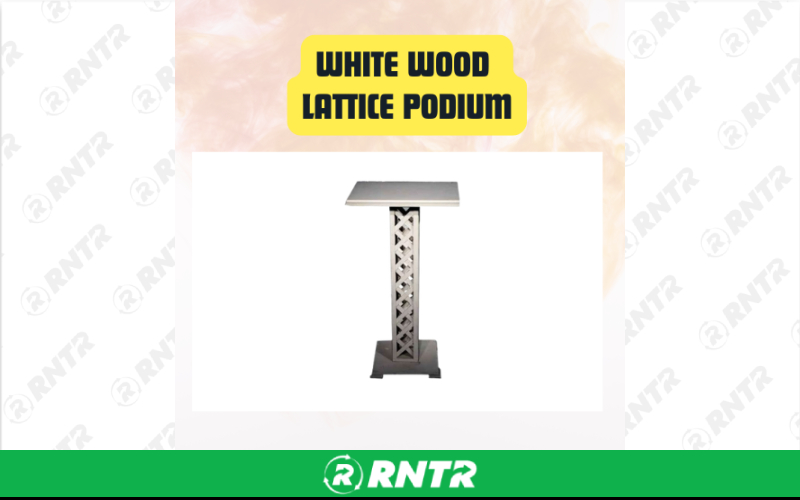 Generic White Wood Lattice Podium – For rent in san-marcos, california – aras party rentals | RNTR.com – Image 1