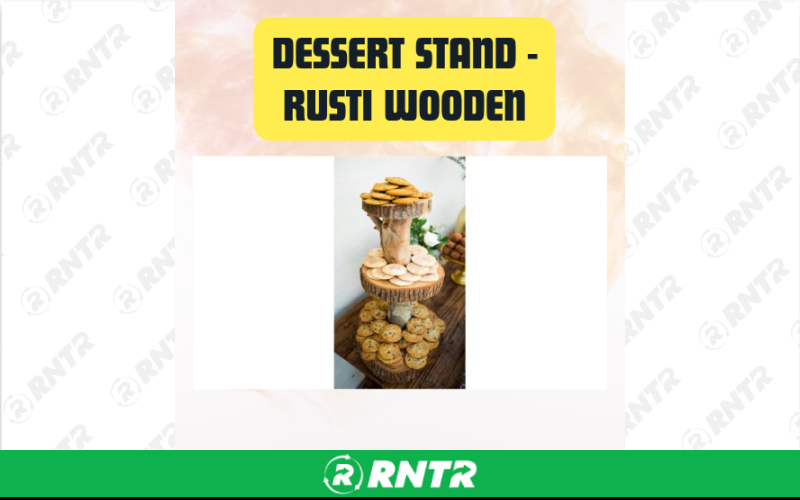 Generic Wooden Dessert Stand - Rustic 3-Tier – For rent in san-marcos, california – aras party rentals | RNTR.com – Image 1