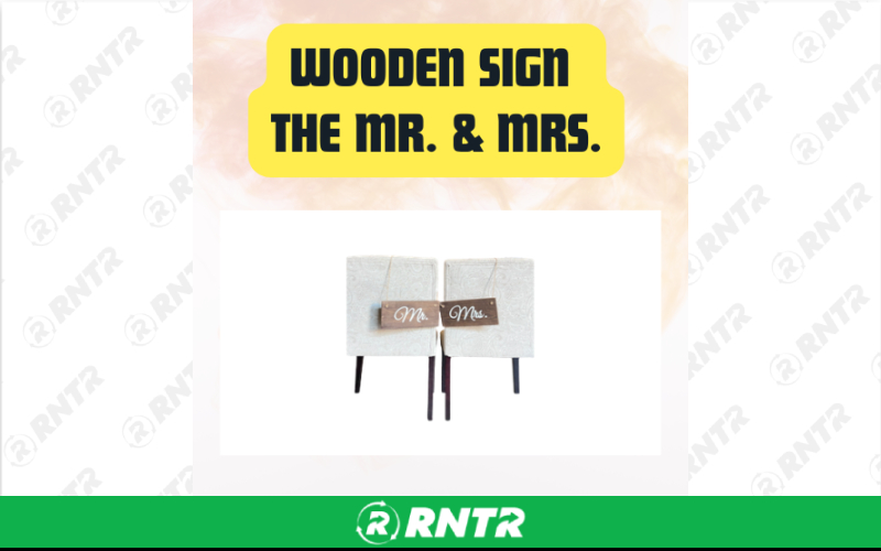 Generic Wooden Sign Mr. & Mrs. - Rustic Wedding Table Decor & Couple Celebration Sign – For rent in san-marcos, california – aras party rentals | RNTR.com – Image 1
