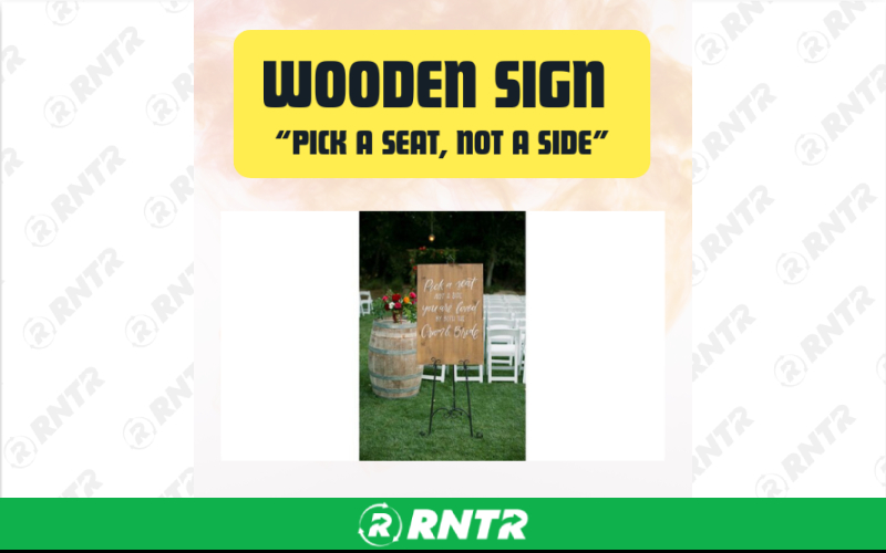 Generic Wooden Sign- Pick A Seat -  Not A Side – For rent in San Marcos, California – aras party rentals | RNTR.com – Image 2 of 3