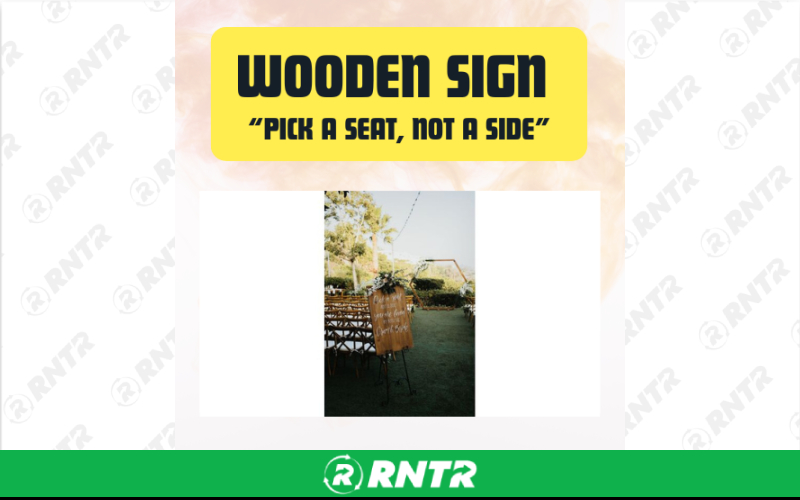 Generic Wooden Sign- Pick A Seat -  Not A Side – For rent in San Marcos, California – aras party rentals | RNTR.com – Image 3 of 3