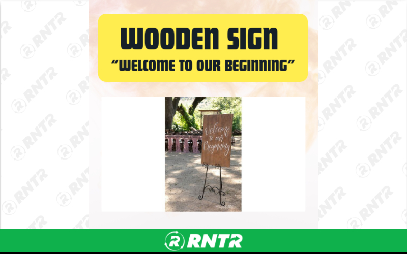 Generic Wooden Sign - Welcome To Our Beginning Rustic Wedding & Event Decor – For rent in san-marcos, california – aras party rentals | RNTR.com – Image 1