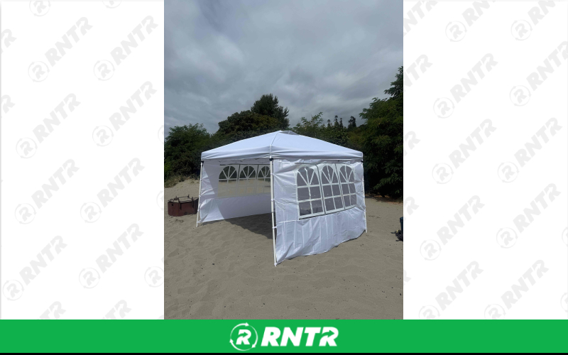 Pone Vora & Fivenl 10x10ft White Pop-Up Canopy Tent + 2 5ft White Foldable Tables - Event Package – For rent in Seattle, Washington – Seattle Event Co | RNTR.com – Image 3 of 6
