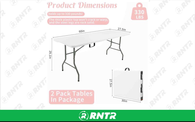 Fivenl White 5ft Folding Tables – Party & Event Tables – For rent in seattle, washington – Seattle Event Co | RNTR.com – Image 1