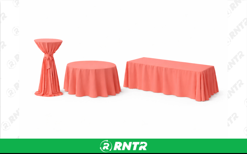Generic 108 Round Linen - Coral – For rent in new-braunfels, texas – Hill Country Event Rentals | RNTR.com – Image 1