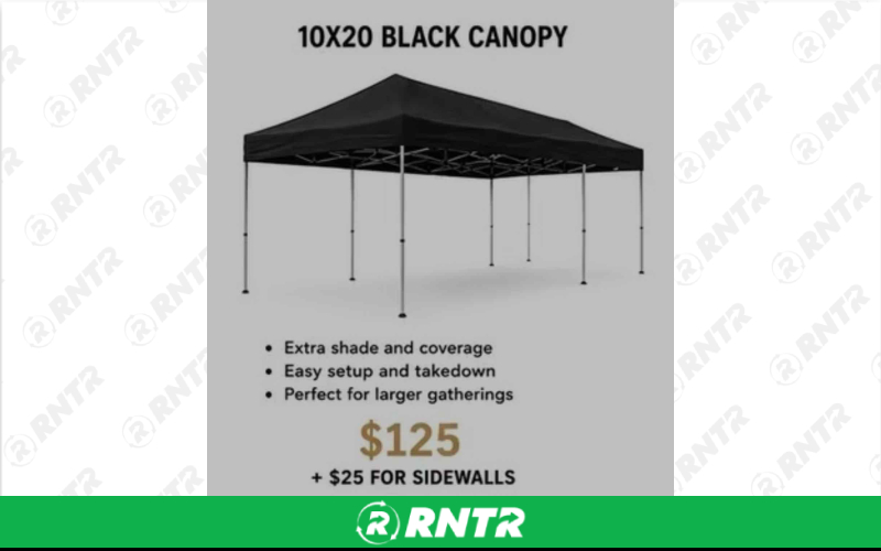 gvdc 10x20 canopy tent – For rent in oakdale, pennsylvania – KS Party Rentals | RNTR.com – Image 1