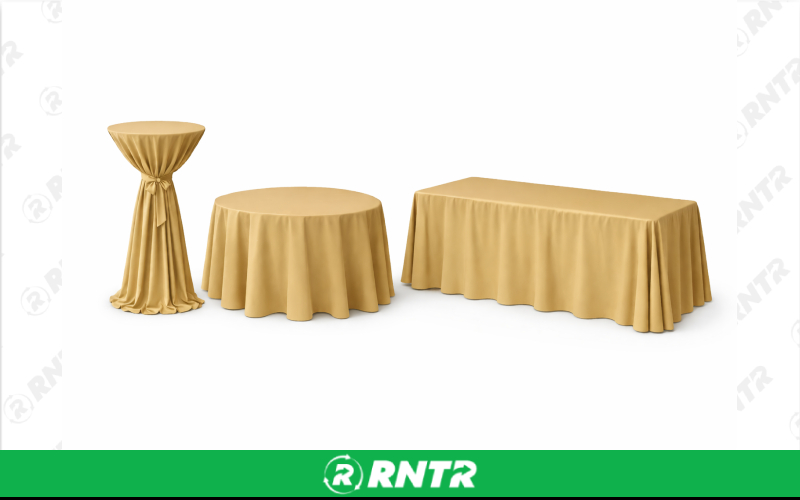 Generic 132 Round Linen - Antique Gold – For rent in new-braunfels, texas – Hill Country Event Rentals | RNTR.com – Image 1