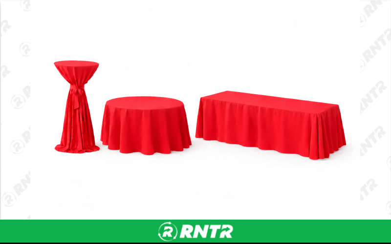 Generic 132 Round Linen w/ Sash - Apple Red – For rent in new-braunfels, texas – Hill Country Event Rentals | RNTR.com – Image 1