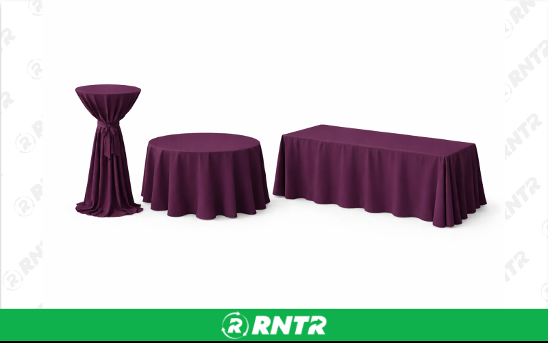 Generic 132 Round Linen w/ Sash - Eggplant – For rent in new-braunfels, texas – Hill Country Event Rentals | RNTR.com – Image 1