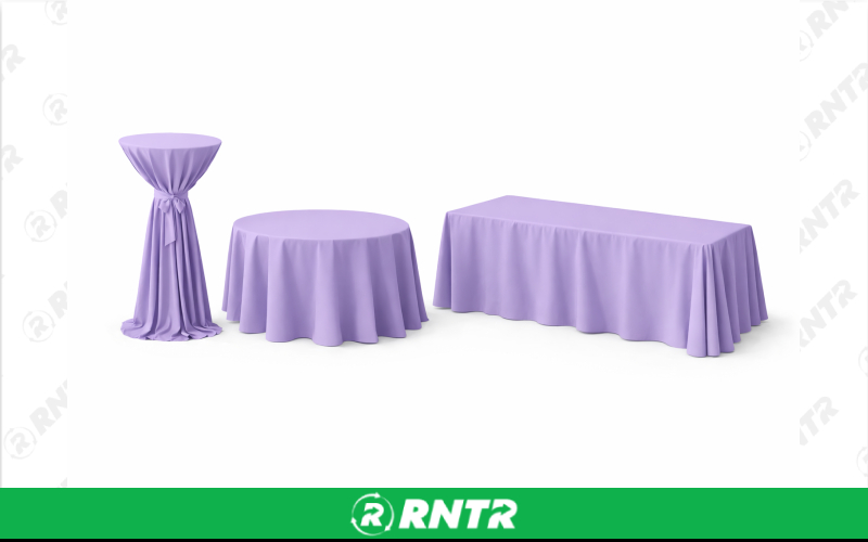 Generic 132 Round Linen w/ Sash - Lavender – For rent in new-braunfels, texas – Hill Country Event Rentals | RNTR.com – Image 1
