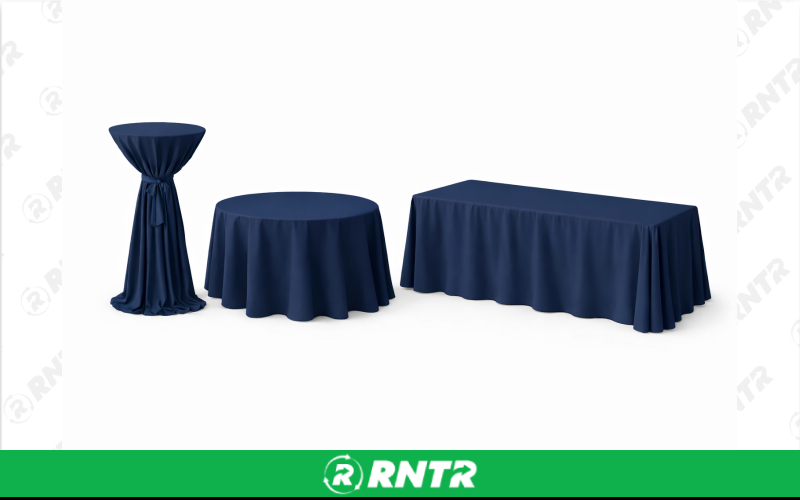 Generic 132 Round Linen w/ Sash - Navy Blue – For rent in new-braunfels, texas – Hill Country Event Rentals | RNTR.com – Image 1