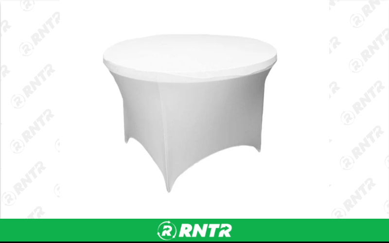Generic 60 Round Spandex Linen - White – For rent in new-braunfels, texas – Hill Country Event Rentals | RNTR.com – Image 1