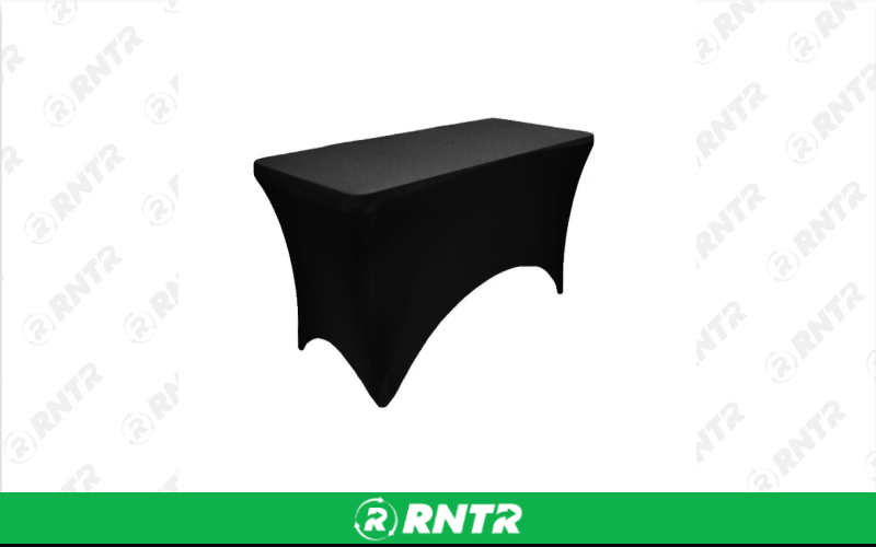 Generic 8' Banquet Spandex Linen - Black – For rent in new-braunfels, texas – Hill Country Event Rentals | RNTR.com – Image 1