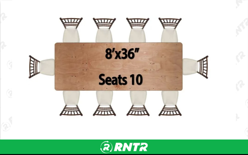 Generic 8' Banquet Table (Wide) – For rent in New Braunfels, Texas – Hill Country Event Rentals | RNTR.com – Image 3 of 3