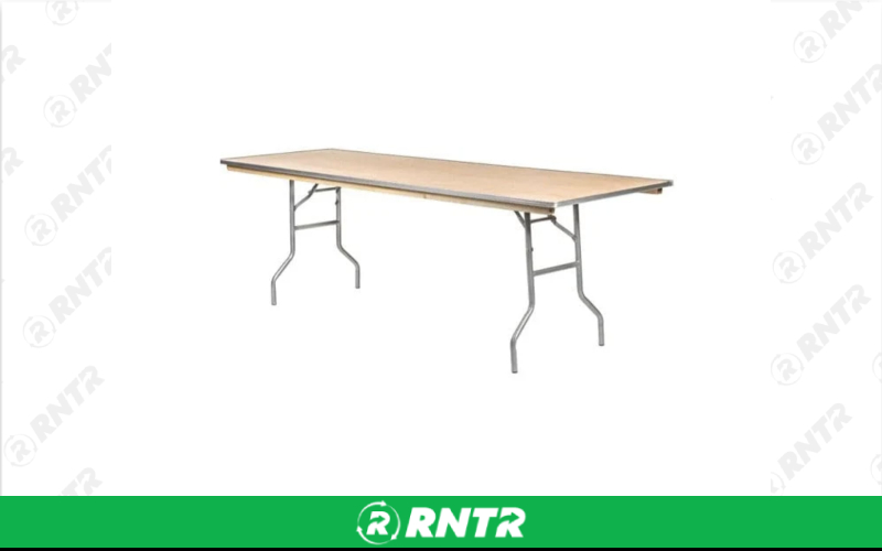 Generic 8' Banquet Table (Wood) – For rent in new-braunfels, texas – Hill Country Event Rentals | RNTR.com – Image 1