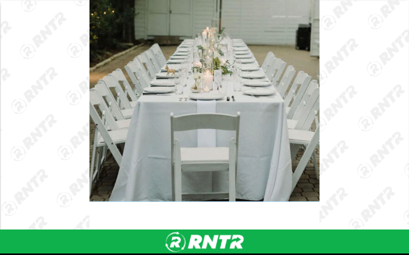 Generic 8' Banquet Table (Wood) – For rent in New Braunfels, Texas – Hill Country Event Rentals | RNTR.com – Image 3 of 3