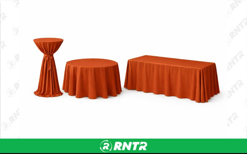 Generic 90 x 132 Rectangular Linen - Rust – For rent in new-braunfels, texas – Hill Country Event Rentals | RNTR.com – Image 1