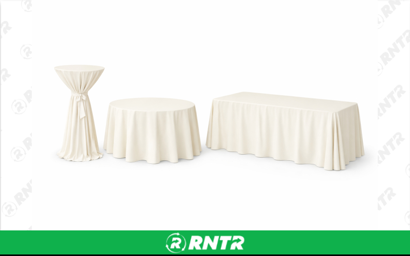 Generic 90 x 56 Rectangular Linen - Off-White – For rent in new-braunfels, texas – Hill Country Event Rentals | RNTR.com – Image 1