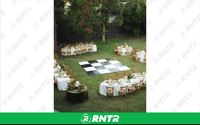 Generic Black & White Oak Checkered Dance Floor - 16' x 16' – For rent in New Braunfels, Texas – Hill Country Event Rentals | RNTR.com – Image 3 of 3