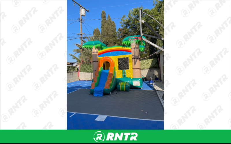 Bounce House w/ Slide 12x17 Tropical Breeze Commercial Grade Bounce House w/ Slide 12x17 Tropical Breeze Commercial Grade – For rent in anaheim, california – Race Track Inflateables | RNTR.com – Image 1