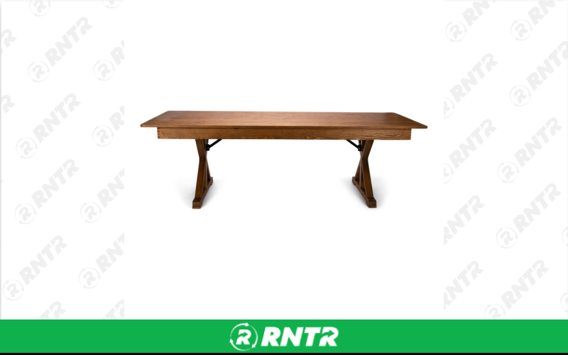 Generic Farmhouse Table (Dark) – For rent in New Braunfels, Texas – Hill Country Event Rentals | RNTR.com – Image 2 of 3