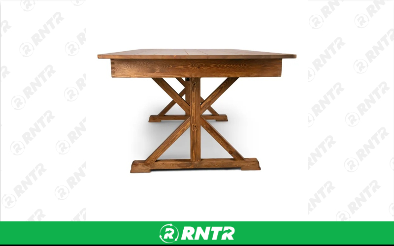 Generic Farmhouse Table (Light) – For rent in New Braunfels, Texas – Hill Country Event Rentals | RNTR.com – Image 3 of 3