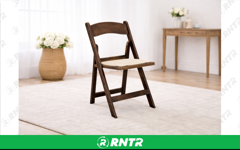 Generic Fruitwood Padded Chair – For rent in new-braunfels, texas – Hill Country Event Rentals | RNTR.com – Image 1