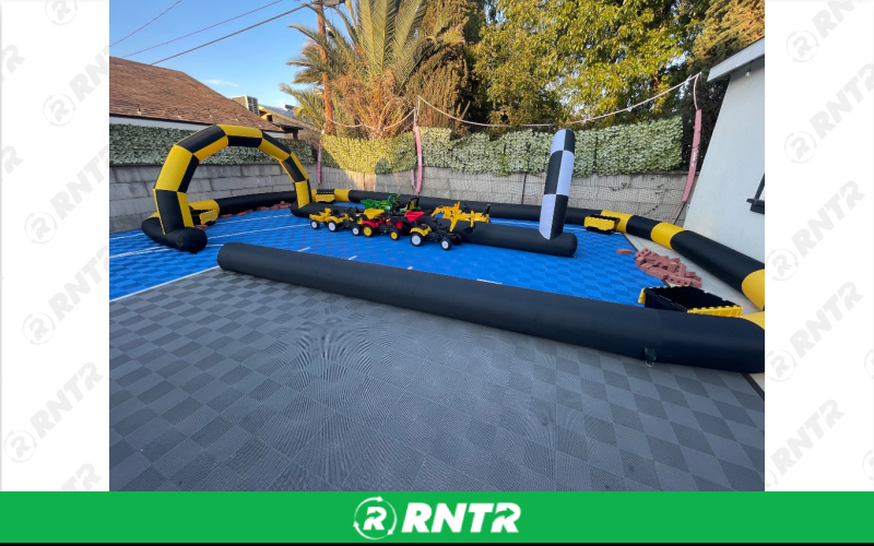 Inflatable Construction track theme with ride on vehicles Inflatable Construction track theme with ride on vehicles – For rent in Anaheim, California – Race Track Inflateables | RNTR.com – Image 10 of 13