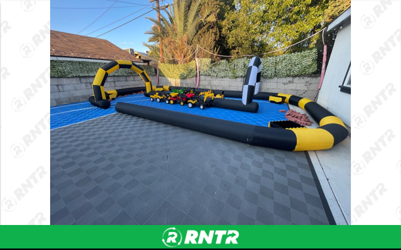 Inflatable Construction track theme with ride on vehicles Inflatable Construction track theme with ride on vehicles – For rent in Anaheim, California – Race Track Inflateables | RNTR.com – Image 3 of 13
