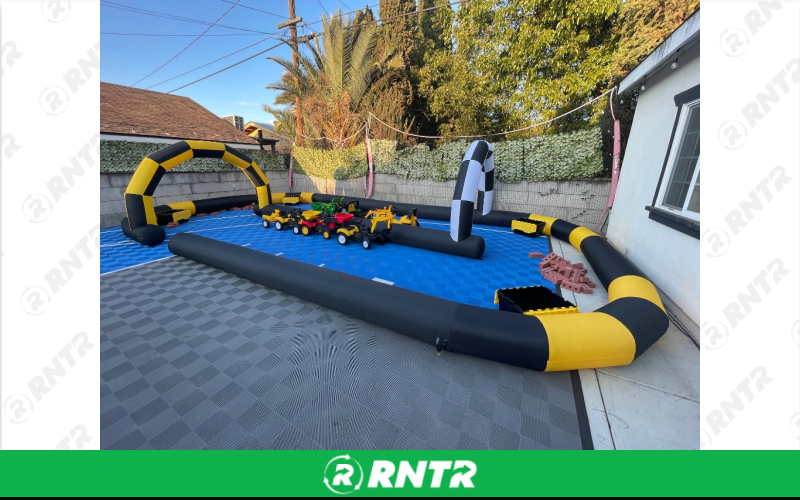 Inflatable Construction track theme with ride on vehicles Inflatable Construction track theme with ride on vehicles – For rent in Anaheim, California – Race Track Inflateables | RNTR.com – Image 4 of 13
