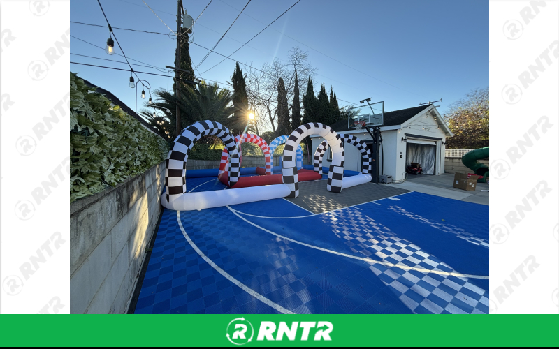 race track inflatable with drift bikes race track inflatable with drift bikes – For rent in anaheim, california – Race Track Inflateables | RNTR.com – Image 1