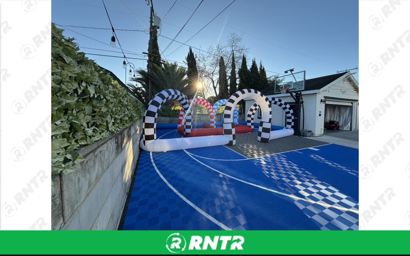 race track inflatable with drift bikes race track inflatable with drift bikes – For rent in Anaheim, California – Race Track Inflateables | RNTR.com – Image 2 of 9