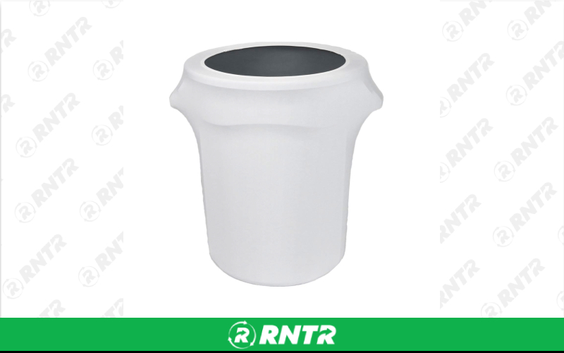 Generic Trash Can with White Cover – For rent in new-braunfels, texas – Hill Country Event Rentals | RNTR.com – Image 1
