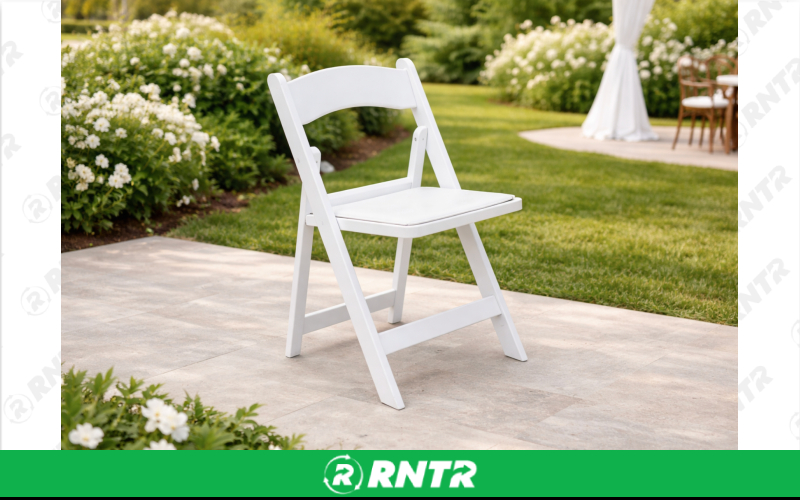 Generic White Padded Chair – For rent in new-braunfels, texas – Hill Country Event Rentals | RNTR.com – Image 1