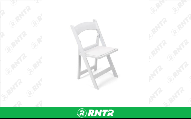 Generic White Padded Chair – For rent in New Braunfels, Texas – Hill Country Event Rentals | RNTR.com – Image 2 of 3
