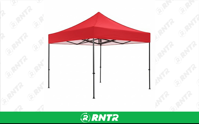 Generic Red Pop Up Tent 10'X10' - 8'x8' at Top – For rent in Allendale, Michigan – Allendale Ace | RNTR.com – Image 1